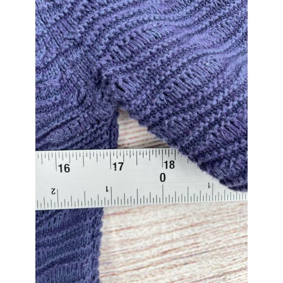 prAna Scoop neck Textured Cable Knit Sweater Dress Women's Medium Purple/Blue - Picture 6 of 7